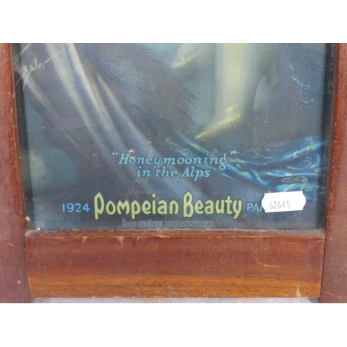 37 - Vintage Framed 1924 Pompeian Beauty Panel 