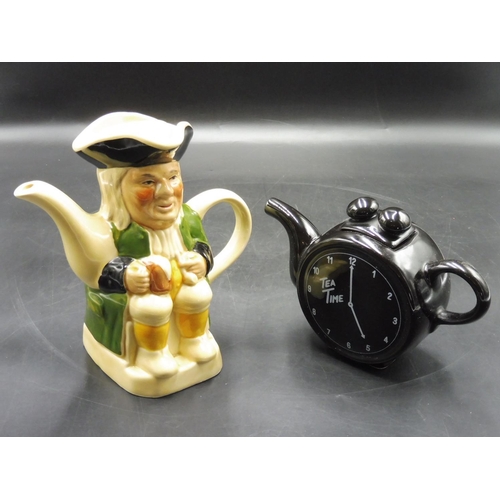 60 - Tony Wood Character Jug Tea Pot together with Tea Time Tea Pot