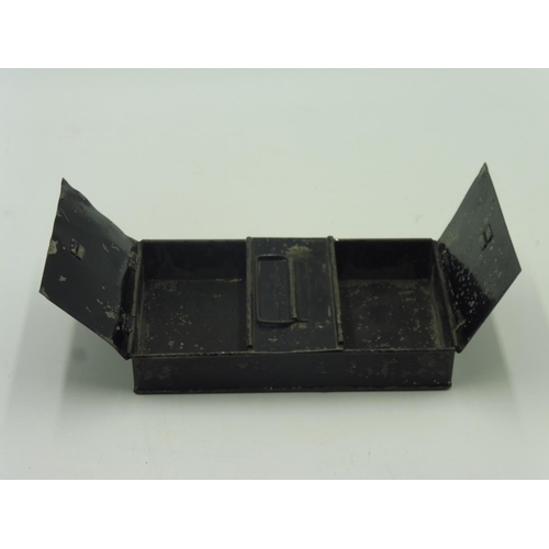 77 - Vintage black metal money box 8.5