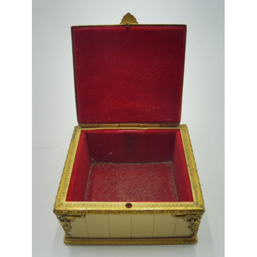 95 - Velvet Lined Trinket box with gilding and photo of a lady