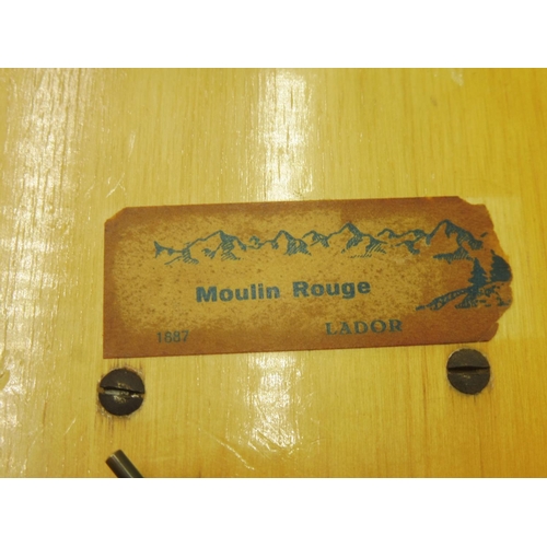 102 - Vintage French musical jewellery box (moulin rouge 1887) markings underneath