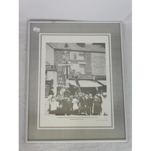 105 - Two Framed and Glazed Prints of Chorley Depicting Market Street in the 1890's and Painting of the Bi... 