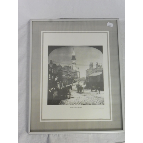 105 - Two Framed and Glazed Prints of Chorley Depicting Market Street in the 1890's and Painting of the Bi... 