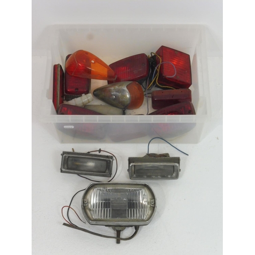 Selection of Vintage Car Lights including Volkswagon Beetle