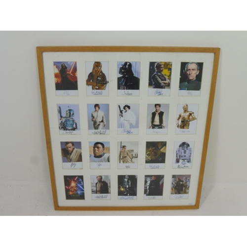 107 - Selection of Star Wars Promotional Cards mounted in Wood and Glass Frame taken from a selection of E... 