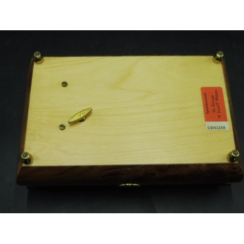 12 - Wooden Musical Jewellery Box complete with Key and Floral Decoration