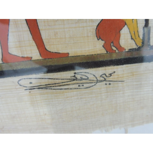 59 - Framed and Glazed Egyptian Hand Painted Papyrus (18