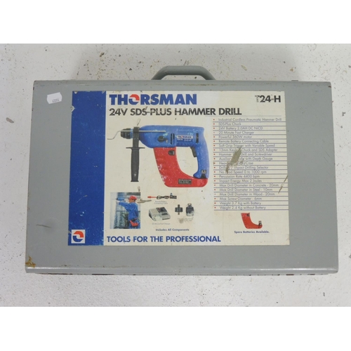 257 - Thorsman 24V SDS-Hammer Drill complete with case (needs battery)