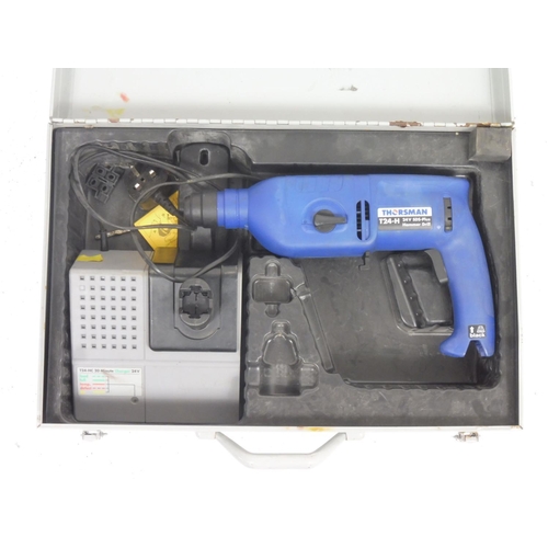 257 - Thorsman 24V SDS-Hammer Drill complete with case (needs battery)