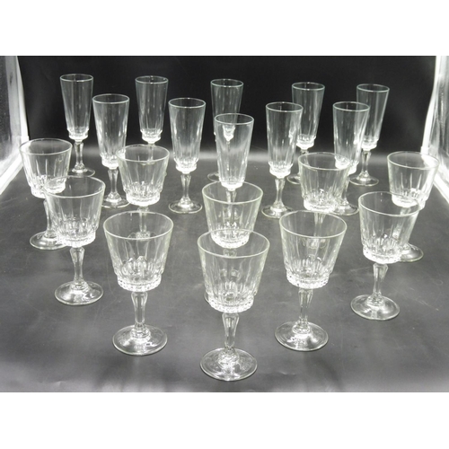 293 - Ten Clear Wine Glasses and Ten Clear Flute Glasses