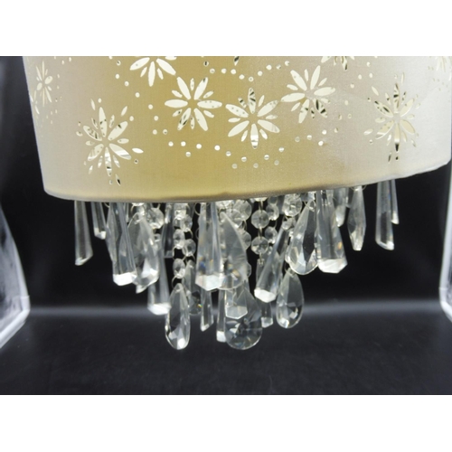 86 - Fabric Lamp Shade with Crystal Decoration (12