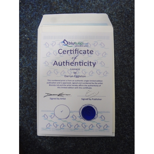 129 - Darryn Eggleton (born South Africa 1981) Natural World Artist Framed Limited Edition Giclee Canvas P... 