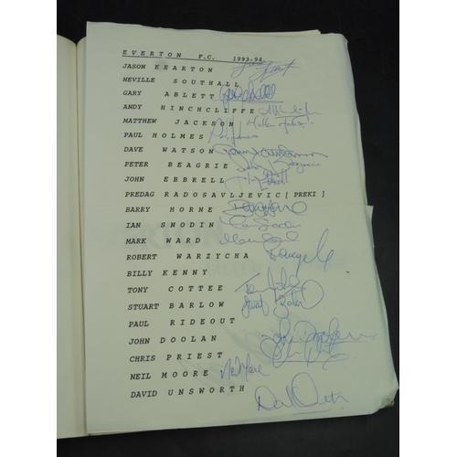 37 - Everton Player by Player Book complete with some signatures & Signed Everton Squad 1993--94