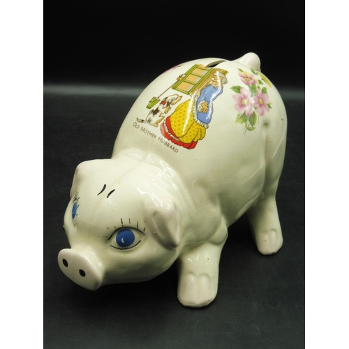 63 - Old Mother Hubbard Large Pig Money Bank with Bung (12