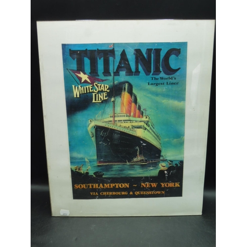 67 - Wall Hanging Titanic Poster Framed 11.5