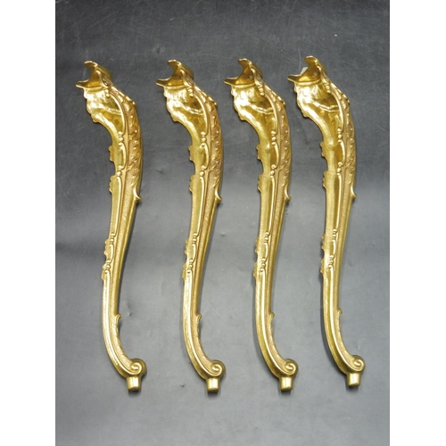 112 - Four Art Nouveau Brass Table Legs 15