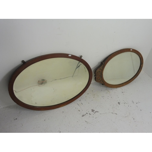 176 - Two Wall Mounted Wood Framed Bevel Edged Mirrors (32