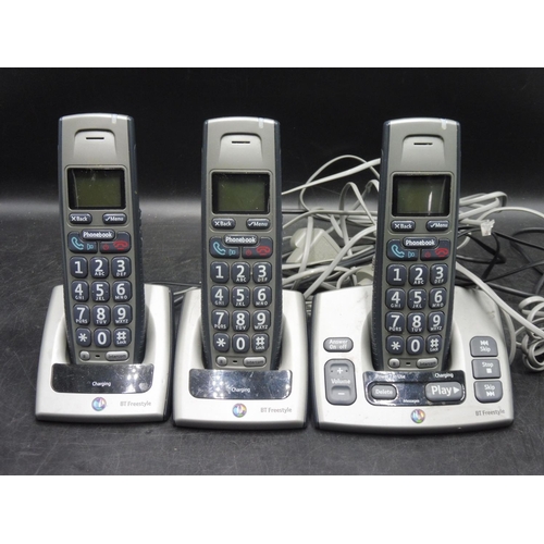 720 - BT Freestyle 750 3 Phone Telephone System with Built in Answer Phone