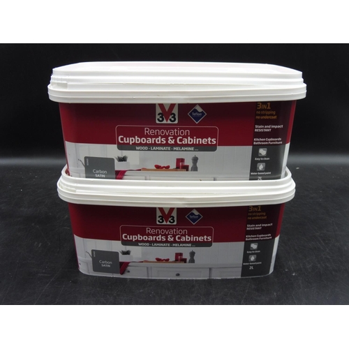 725 - Two New 2Ltr tubs of Cupboard & Cabinet Paint (Carbon Satin)