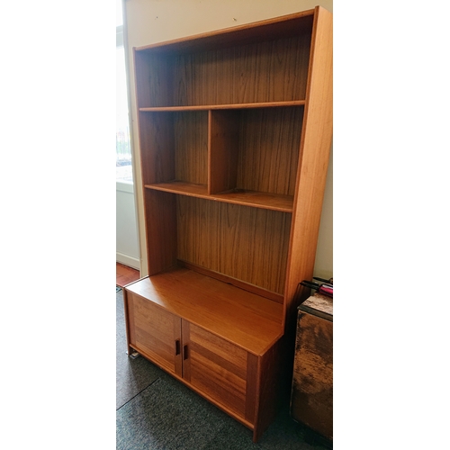 49 - A Danish Teak 1970's Display Cabinet With 2 Door Cupboard