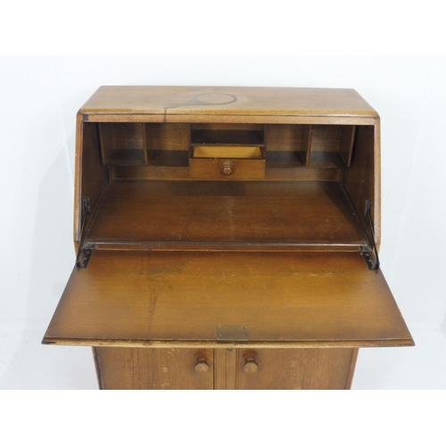 62 - Art Deco Jentique Bureau Cabinet with Key and Badge on inside of top drawer 42