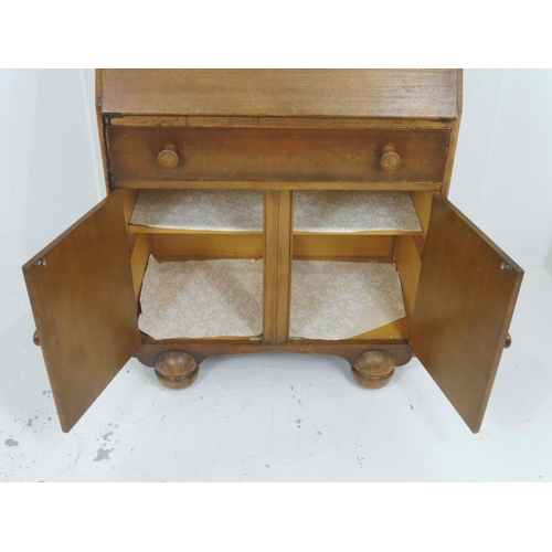 62 - Art Deco Jentique Bureau Cabinet with Key and Badge on inside of top drawer 42