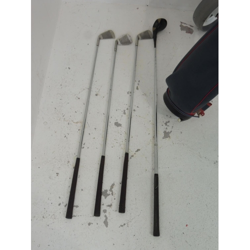 80 - Golf Club Set including 2 Wood's, 4 Iron's and Putter together with Bag and Trolley