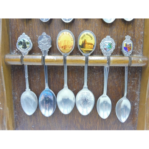 24 - Selection of Silver Plated Spoon's in Wooden Display Rack