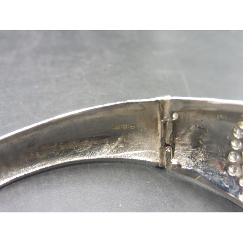 284 - Hallmarked Birmingham Silver 925 Multi Stoned Bangle Set in Diamante Setting complete with presentat... 