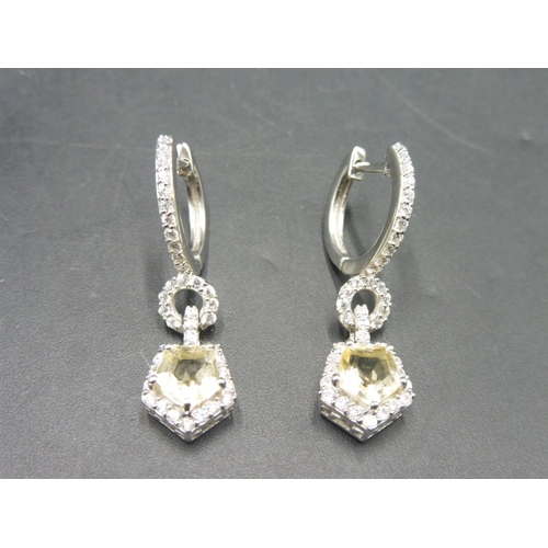 306 - Pair of Silver Citrine Stoned Earrings Complete with presentation box