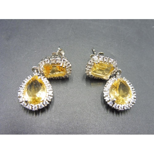 336 - Pair of Silver 925 Citrine Stoned Earrings Complete with presentation box