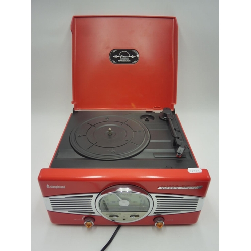 509 - Steepletone Rockette 2 Speed Turntable with Stereo Radio (Working When Tested)