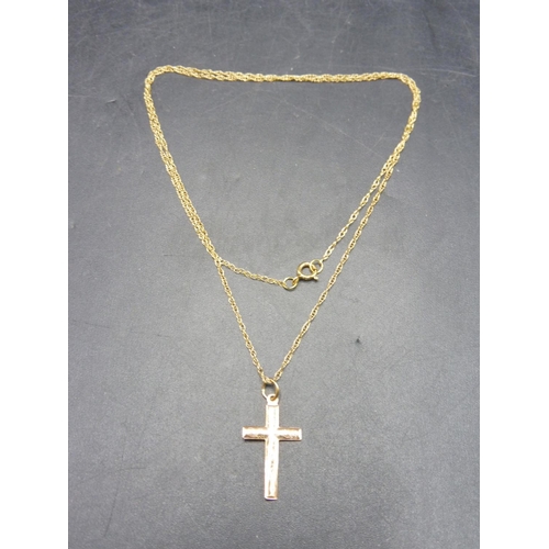 391 - Gold 9ct Cross and Chain complete with presentation Box