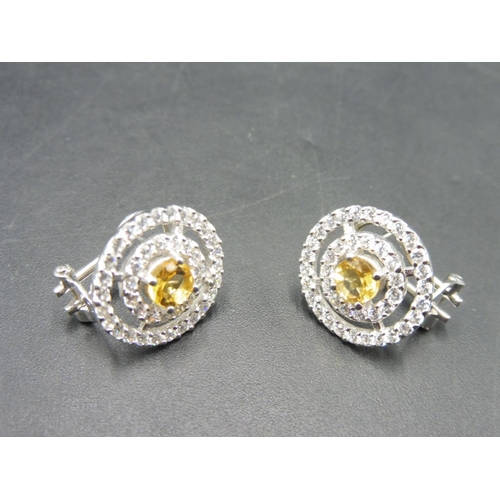 419 - Pair of Citrine Stoned Earrings complete with presentation box