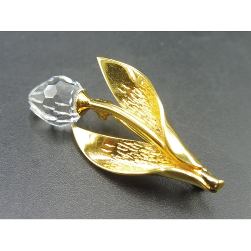 431 - Swarovski Crystal Flower Brooch in presentation box