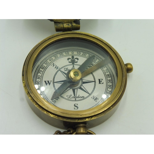 444 - Brass Compass inscribed with Go Confidently in the direction of your Dreams -Thoreau