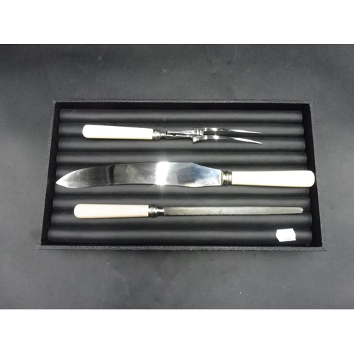 15 - Vintage Pristine Carving Set to include Fork, Knife & Sharpener