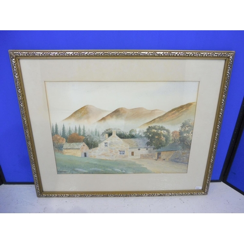 17 - Wall Hanging Framed  Watercolour by H Beecham 25.5