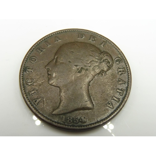 160 - 1854 Victoria Half Penny Coin