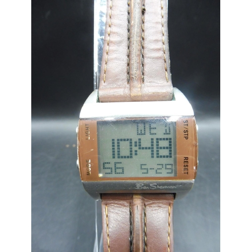 286 - Ben Sherman R107 Digital Wrist With Leather Strap (Working When Tested)