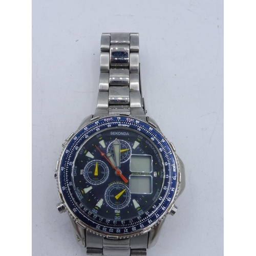 353 - Sekonda Water Resistant Watch with Twin Dial (Working When tested)