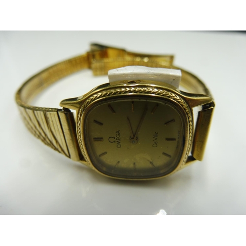 365 - Omega De Vile Ladies Gold Plated Dress Watch (See Pictures) Winder Needs Fixing