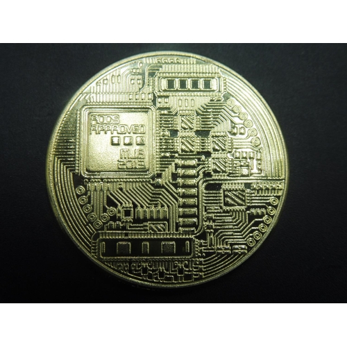 368 - Gold Plated Bit Coin (45mm Dia)