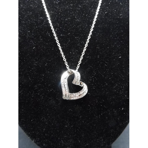 381 - Silver 925 Heart Pendant and Chain