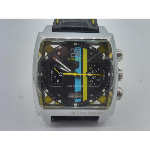 410 - Tag Heuer Monaco 24 Calibre Concept Chronograph (Working When tested) Unauthenticated Presumed Repli... 