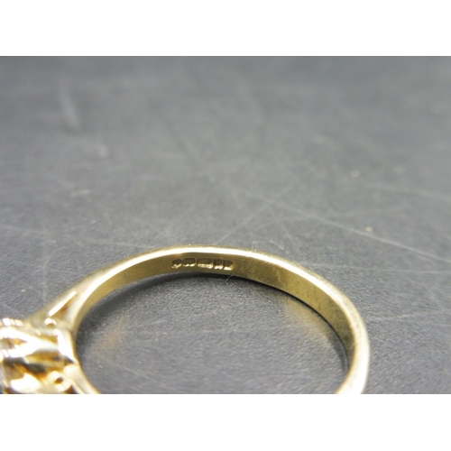 414 - Hallmarked Sheffield 375 Gold Solitare Ring (Size N) Complete with Presentation Box