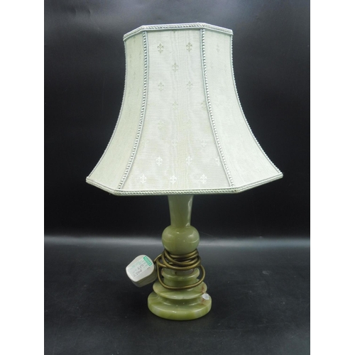 41 - Green Marble Table Lamp complete with Shade