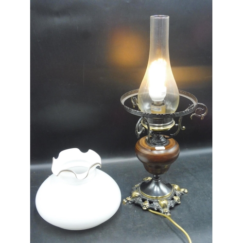 48 - An Italian Oil Lamp Style Electric Table Lamp