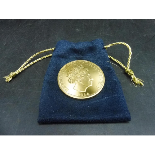 347 - Gold Plated Royal Themed Proof Commemorative Coin complete with Case and Pouch