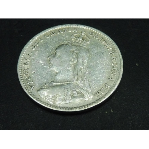 400 - Victoria Jubilee Head 1889 Silver Three Pence Coin